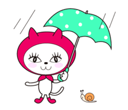 Cat of pink hood sticker #519673
