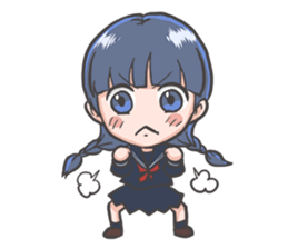 Cheerful girl who wears a sailor collar sticker #521555