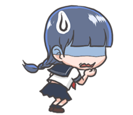 Cheerful girl who wears a sailor collar sticker #521556