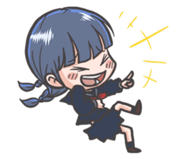 Cheerful girl who wears a sailor collar sticker #521557