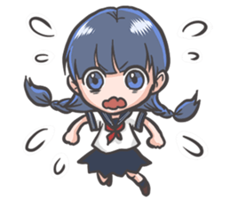 Cheerful girl who wears a sailor collar sticker #521558