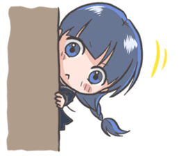 Cheerful girl who wears a sailor collar sticker #521562