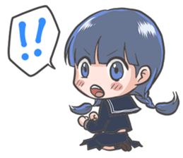 Cheerful girl who wears a sailor collar sticker #521563