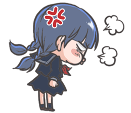 Cheerful girl who wears a sailor collar sticker #521565