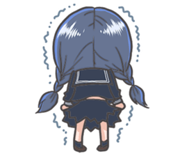 Cheerful girl who wears a sailor collar sticker #521568