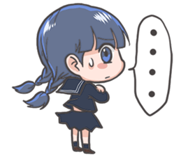 Cheerful girl who wears a sailor collar sticker #521570