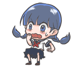 Cheerful girl who wears a sailor collar sticker #521573