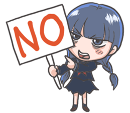 Cheerful girl who wears a sailor collar sticker #521576