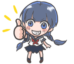 Cheerful girl who wears a sailor collar sticker #521577