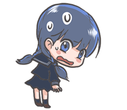 Cheerful girl who wears a sailor collar sticker #521578