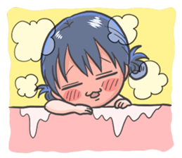 Cheerful girl who wears a sailor collar sticker #521583