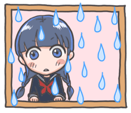 Cheerful girl who wears a sailor collar sticker #521585