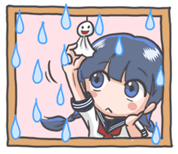 Cheerful girl who wears a sailor collar sticker #521586