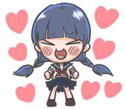 Cheerful girl who wears a sailor collar sticker #521588