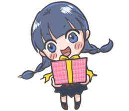 Cheerful girl who wears a sailor collar sticker #521593