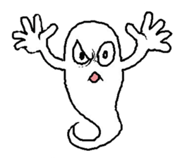 A ghost and skeleton sticker #525514