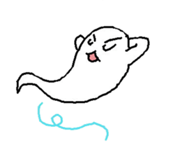 A ghost and skeleton sticker #525517