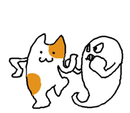 A ghost and skeleton sticker #525531