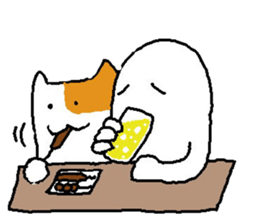 A ghost and skeleton sticker #525532