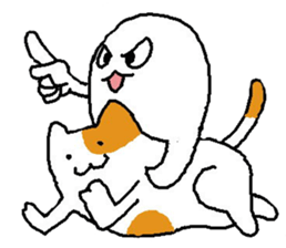 A ghost and skeleton sticker #525534