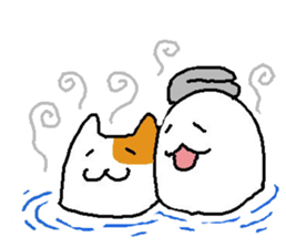 A ghost and skeleton sticker #525536