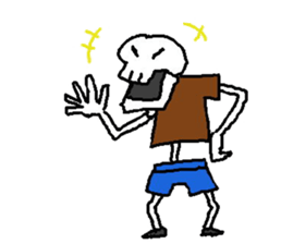 A ghost and skeleton sticker #525545