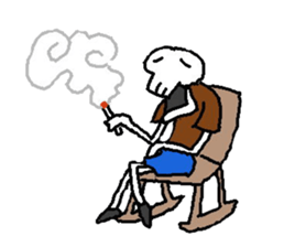 A ghost and skeleton sticker #525548