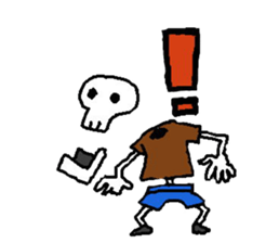 A ghost and skeleton sticker #525551