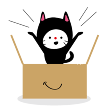 Corrugated cardboard cat sticker #526262