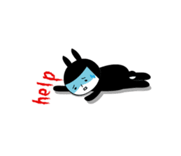 Black rabbit and gray cat sticker #526497
