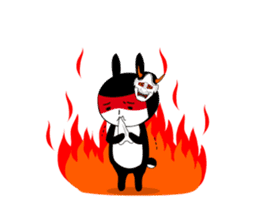 Black rabbit and gray cat sticker #526499
