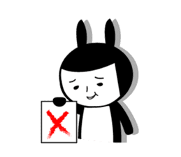 Black rabbit and gray cat sticker #526502