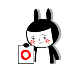 Black rabbit and gray cat sticker #526503