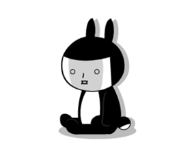 Black rabbit and gray cat sticker #526508