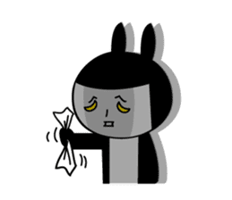 Black rabbit and gray cat sticker #526509