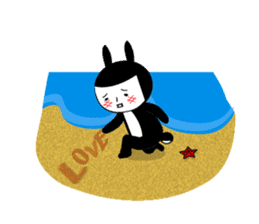 Black rabbit and gray cat sticker #526511