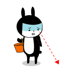 Black rabbit and gray cat sticker #526512
