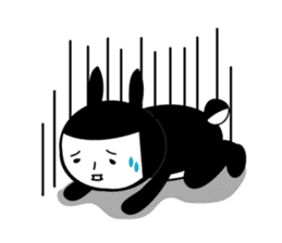 Black rabbit and gray cat sticker #526513