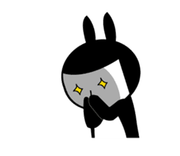Black rabbit and gray cat sticker #526514