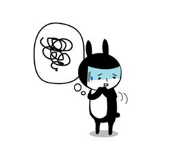 Black rabbit and gray cat sticker #526524