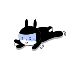 Black rabbit and gray cat sticker #526529