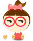 Girl with red glasses sticker #526619