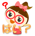 Girl with red glasses sticker #526627