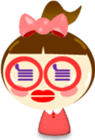 Girl with red glasses sticker #526644