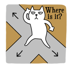 TOFU -White Cat- in English sticker #526704