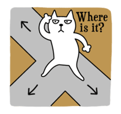 TOFU -White Cat- in English sticker #526704
