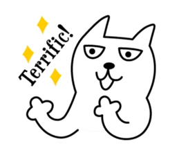 TOFU -White Cat- in English sticker #526718