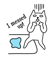 TOFU -White Cat- in English sticker #526720