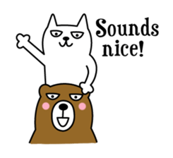 TOFU -White Cat- in English sticker #526725