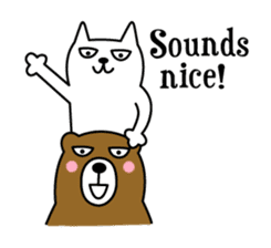 TOFU -White Cat- in English sticker #526725